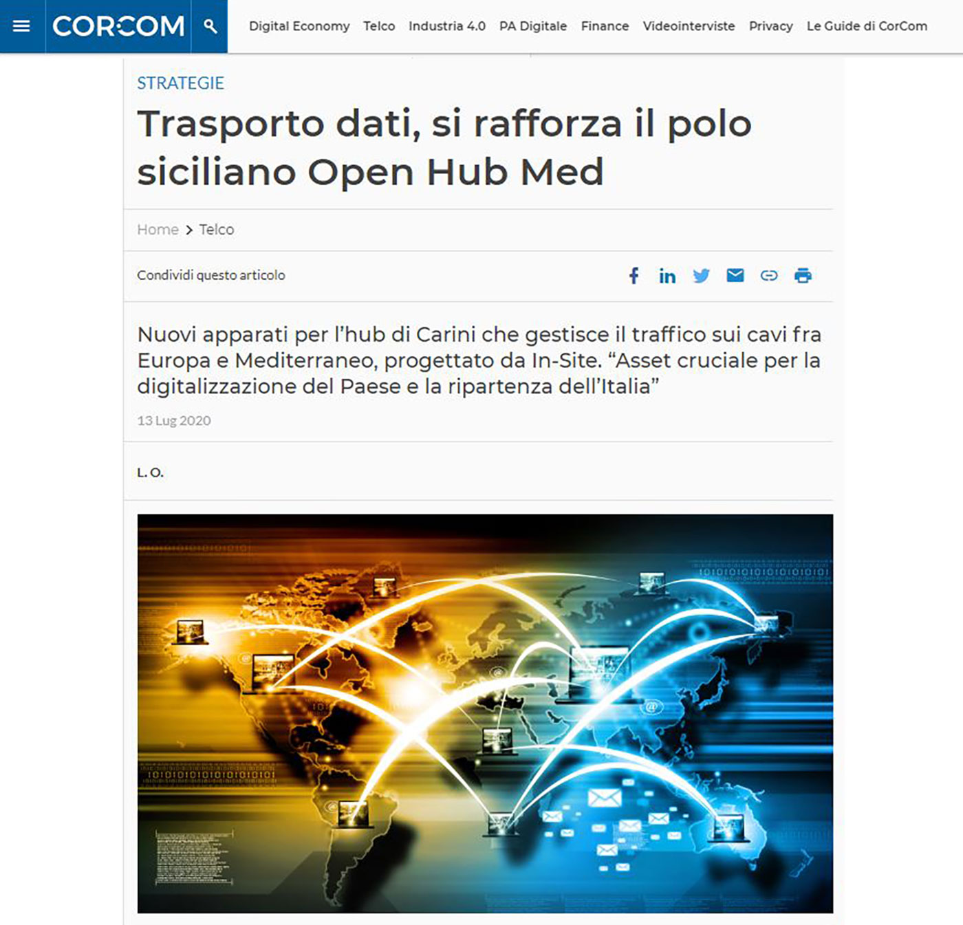 Articolo Open Hub Med su CorCom