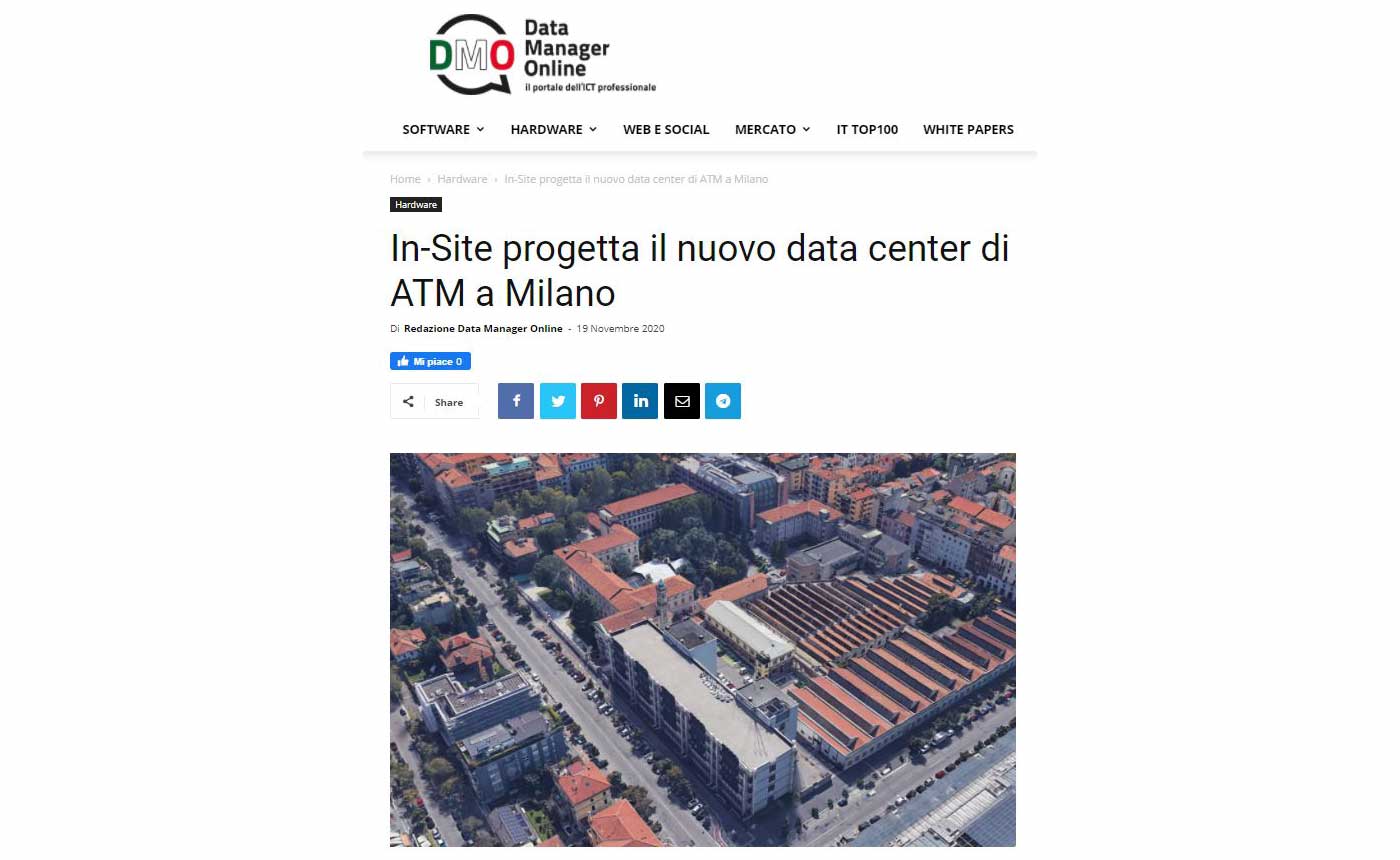 articolo: In-Site progetta il nuovo data center di ATM a Milano