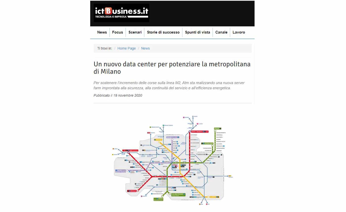 articolo: Un nuovo data center per potenziare la metropolitana di Milano